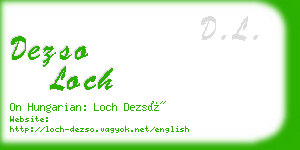 dezso loch business card